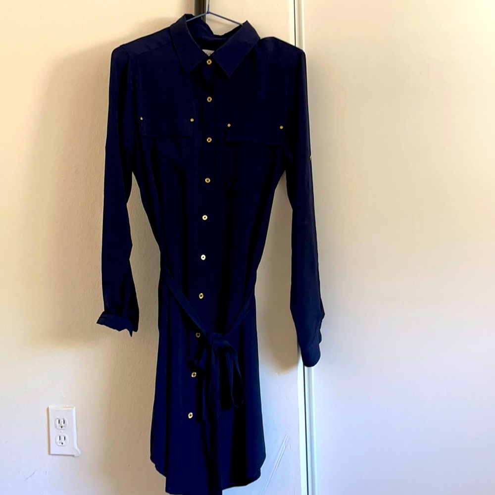 Calvin Klein Shirt dress black-blue